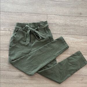 Olive Green Paper Bag Pant